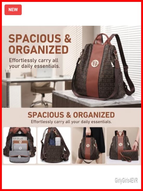 Anti Theft Convertible Faux Leather Backpack Travel Shoulder Bag main image 4